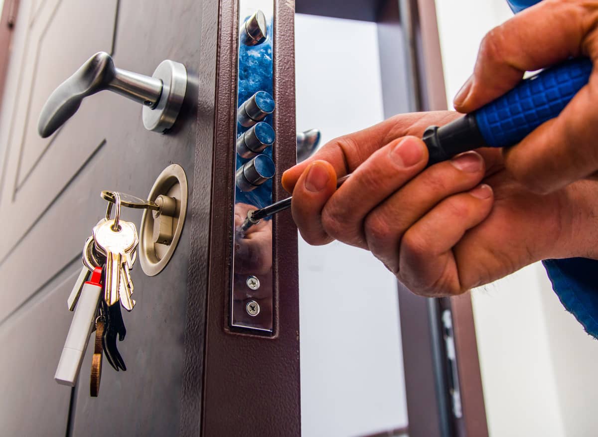 Changing locks on door